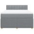 Cama box spring con colchón tela gris claro 140x200