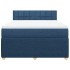 Cama box spring con colchón tela azul 140x200