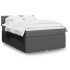Cama box spring con colchón tela gris oscuro 140x200