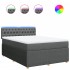 Cama box spring con colchón tela gris oscuro 140x200