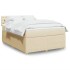 Cama box spring con colchón tela color crema 140x200