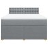 Cama box spring con colchón tela gris claro 140x200