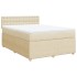 Cama box spring con colchón tela color crema 140x200