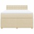Cama box spring con colchón tela color crema 140x200