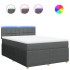 Cama box spring con colchón tela gris oscuro 160x200