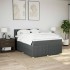 Cama box spring con colchón tela gris oscuro 160x200