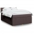 Cama box spring con colchón tela marrón oscuro 160x200