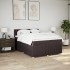 Cama box spring con colchón tela marrón oscuro 160x200