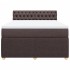 Cama box spring con colchón tela marrón oscuro 160x200