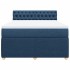 Cama box spring con colchón tela azul 160x200