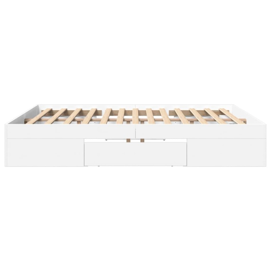 Estructura de cama madera de ingeniería blanca 200x200