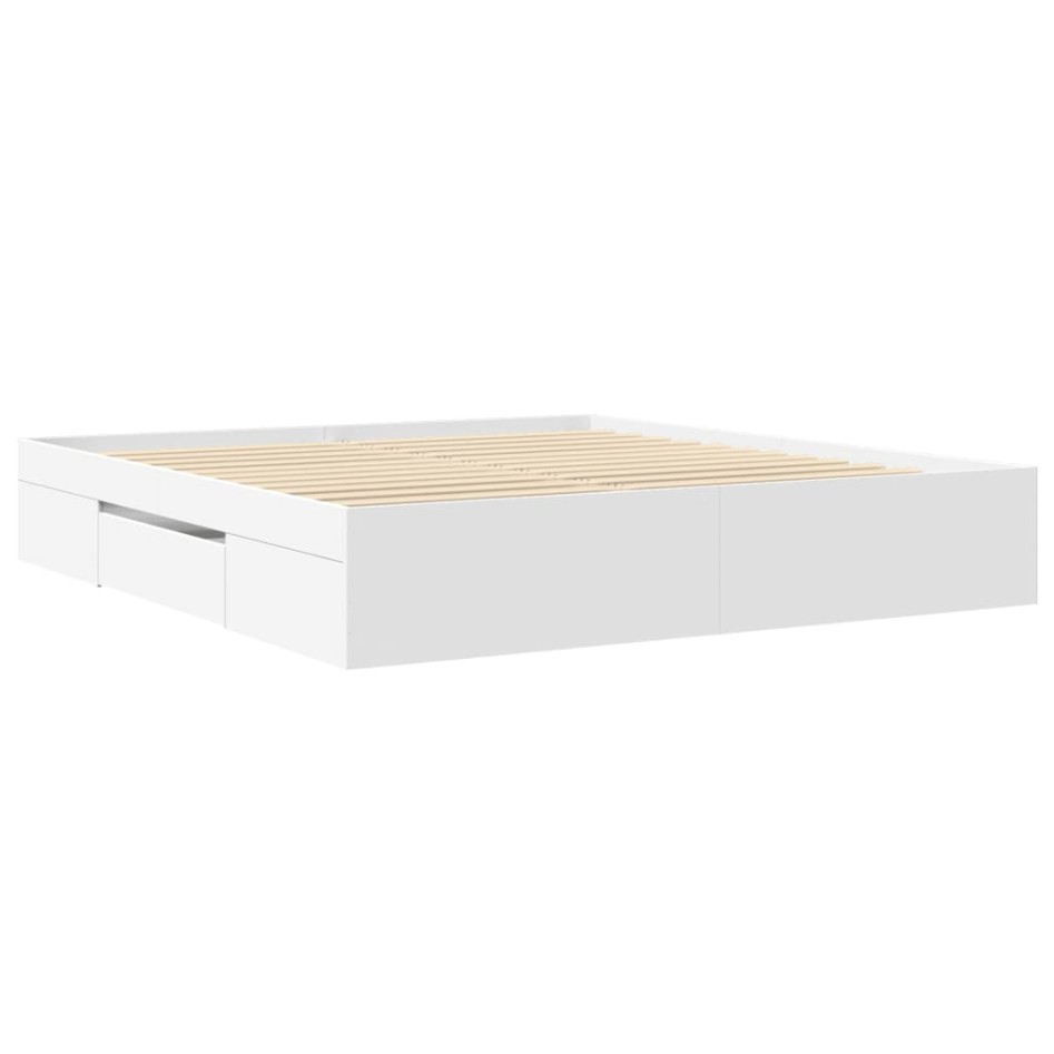 Estructura de cama madera de ingeniería blanca 200x200