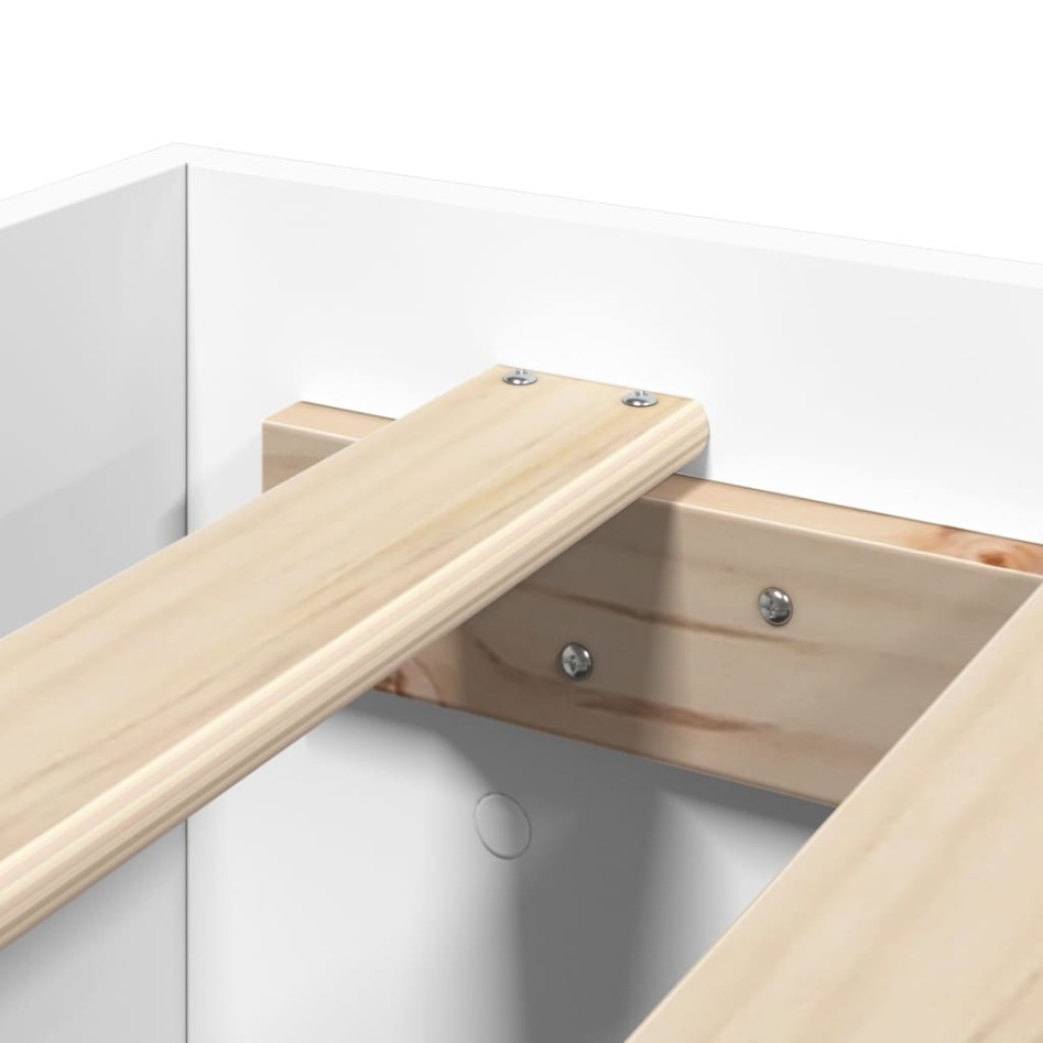 Estructura de cama madera de ingeniería blanca 200x200