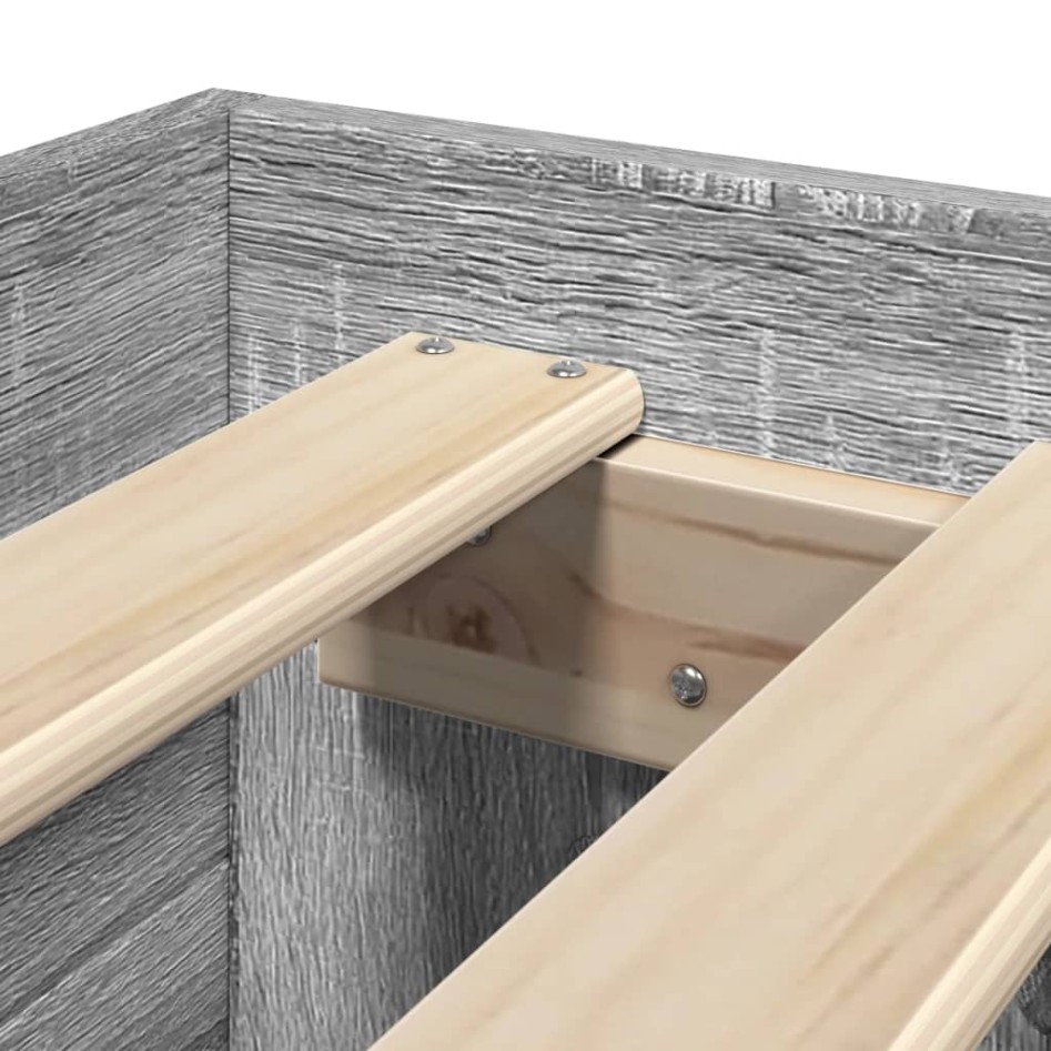 Estructura de cama madera de ingeniería gris Sonoma 90x200