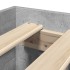 Estructura de cama madera de ingeniería gris hormigón