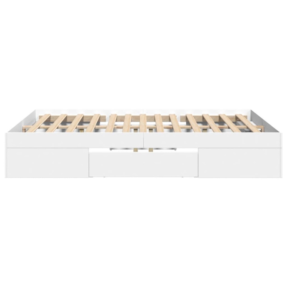 Estructura de cama madera de ingeniería blanca 135x190
