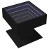 Mesa de centro con luz LED madera ingeniería negra 50x50x45