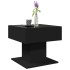 Mesa de centro con luz LED madera ingeniería negra 50x50x45