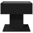 Mesa de centro con luz LED madera ingeniería negra 50x50x45