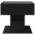 Mesa de centro con luz LED madera ingeniería negra 50x50x45