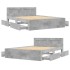 Cama con cabecero madera de ingeniería gris hormigón 140x200