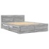 Cama con cabecero madera de ingeniería gris Sonoma 140x200