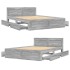 Cama con cabecero madera de ingeniería gris Sonoma 140x200