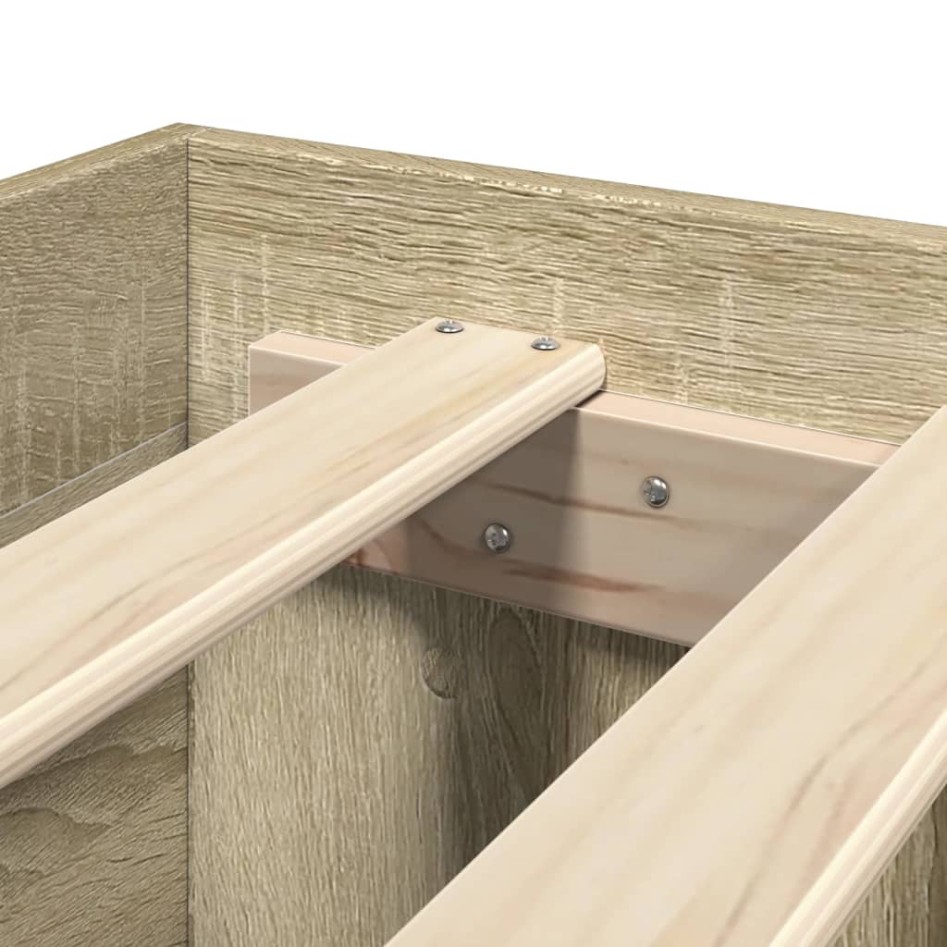 Cama con cabecero madera de ingeniería roble Sonoma 120x200