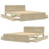 Cama con cabecero madera de ingeniería roble Sonoma 140x190