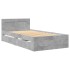 Cama con cabecero madera de ingeniería gris hormigón 75x190