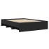Estructura de cama madera de ingeniería negra 140x200