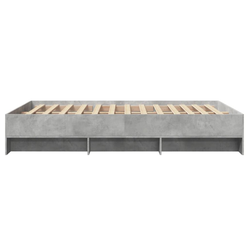 Estructura de cama madera de ingeniería gris hormigón