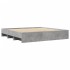 Estructura de cama sin colchón gris hormigón 180x200
