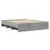 Estructura de cama sin colchón gris hormigón 160x200
