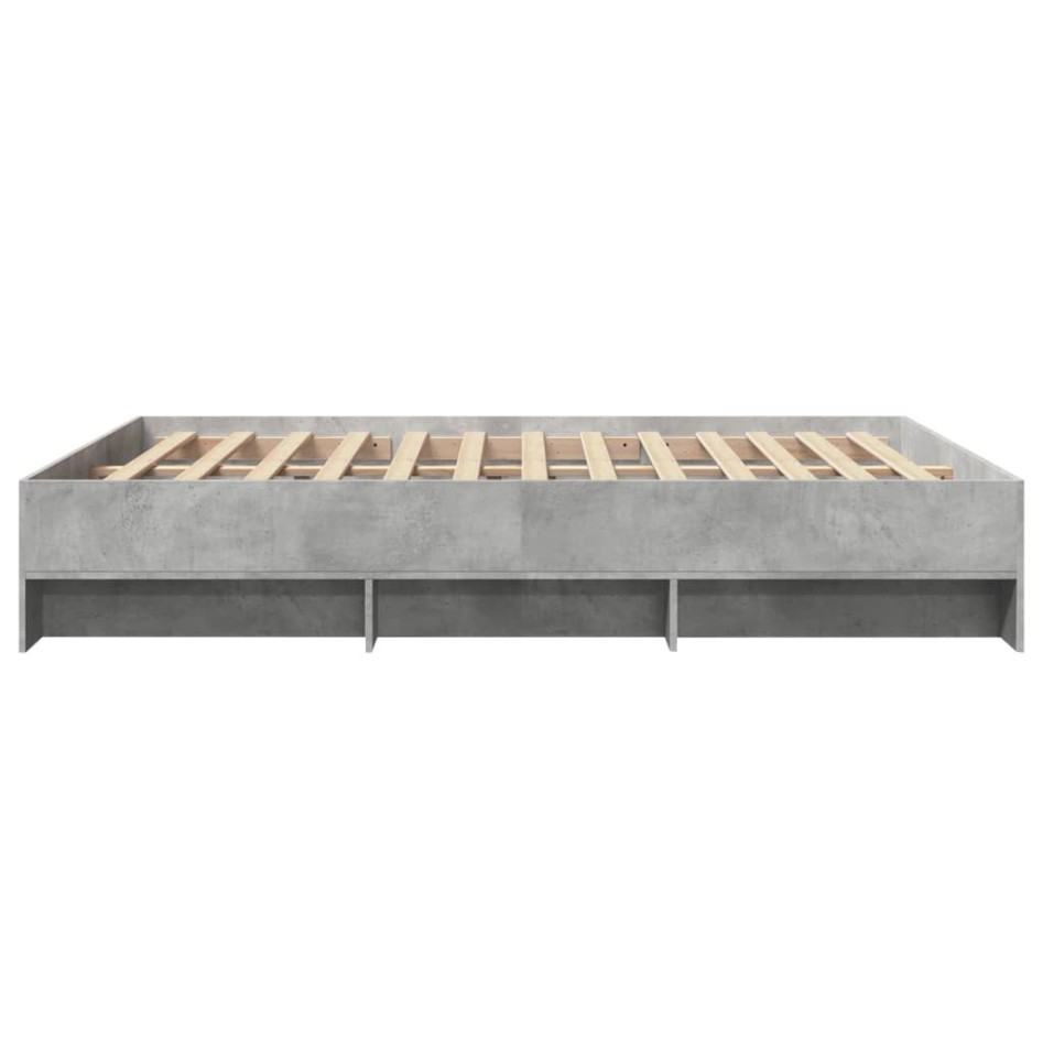 Estructura de cama madera de ingeniería gris hormigón