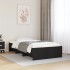 Estructura de cama madera de ingeniería negra 100x200