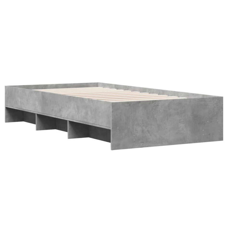Estructura de cama madera de ingeniería gris hormigón