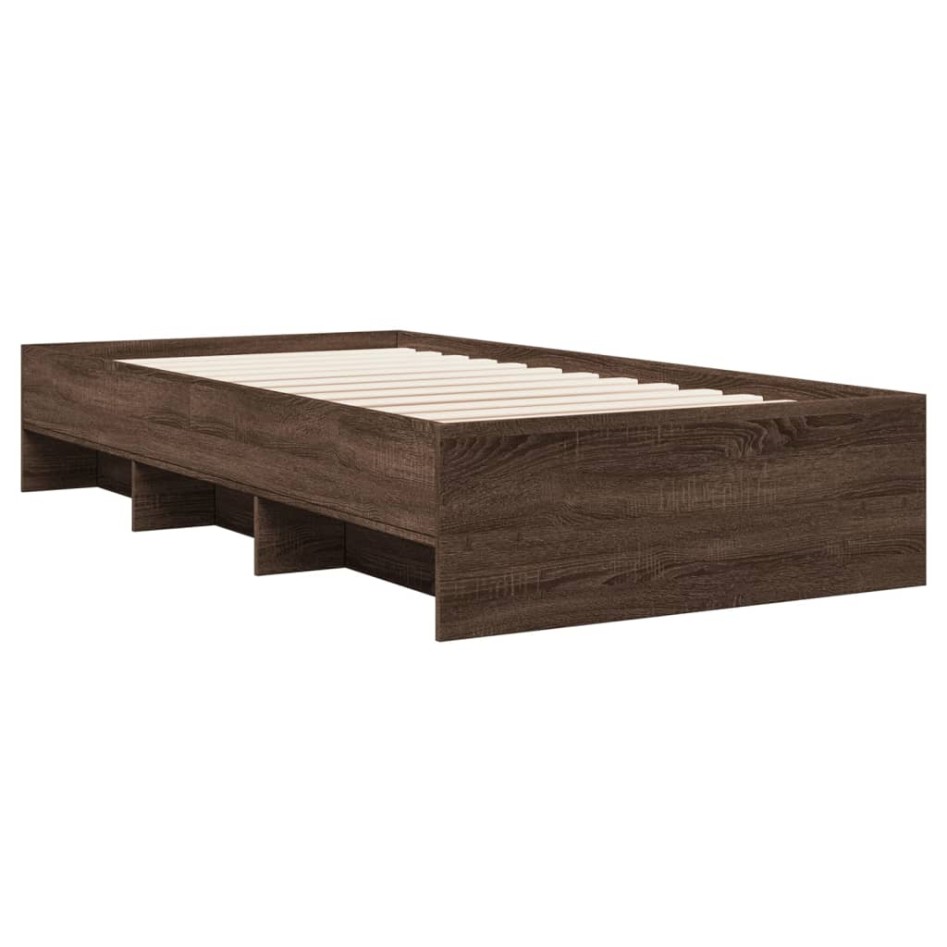 Estructura de cama sin colchón madera marrón roble 90x200