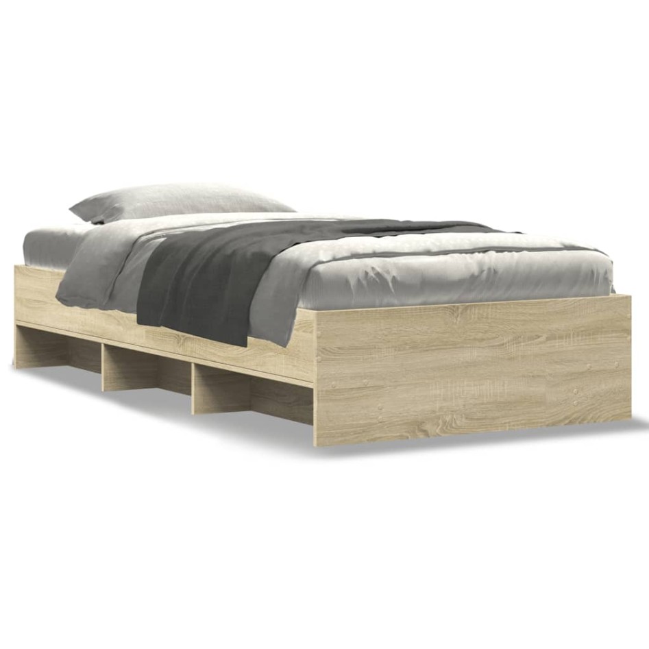 Estructura de cama sin colchón madera roble Sonoma 75x190