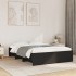 Estructura de cama madera de ingeniería negra 135x190