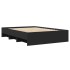Estructura de cama madera de ingeniería negra 135x190