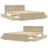 Cama con cabecero madera de ingeniería roble Sonoma 135x190