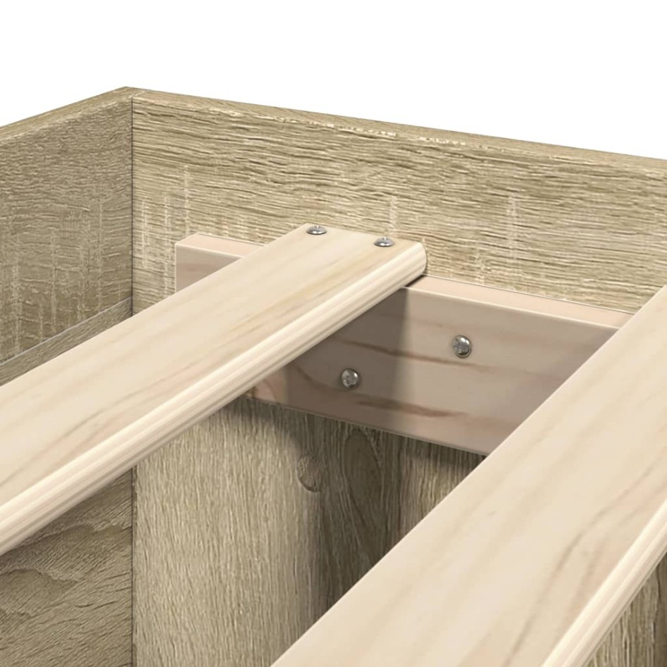 Cama con cabecero madera de ingeniería roble Sonoma 135x190