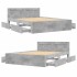 Cama con cabecero madera de ingeniería gris hormigón 135x190