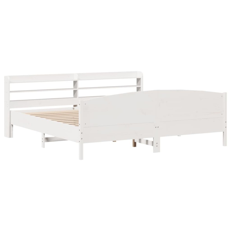 Cama sin colchón madera maciza de pino blanca 180x200
