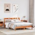 Estructura de cama sin colchón madera maciza marrón 135x190