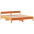 Cama sin colchón madera maciza de pino marrón cera 180x200