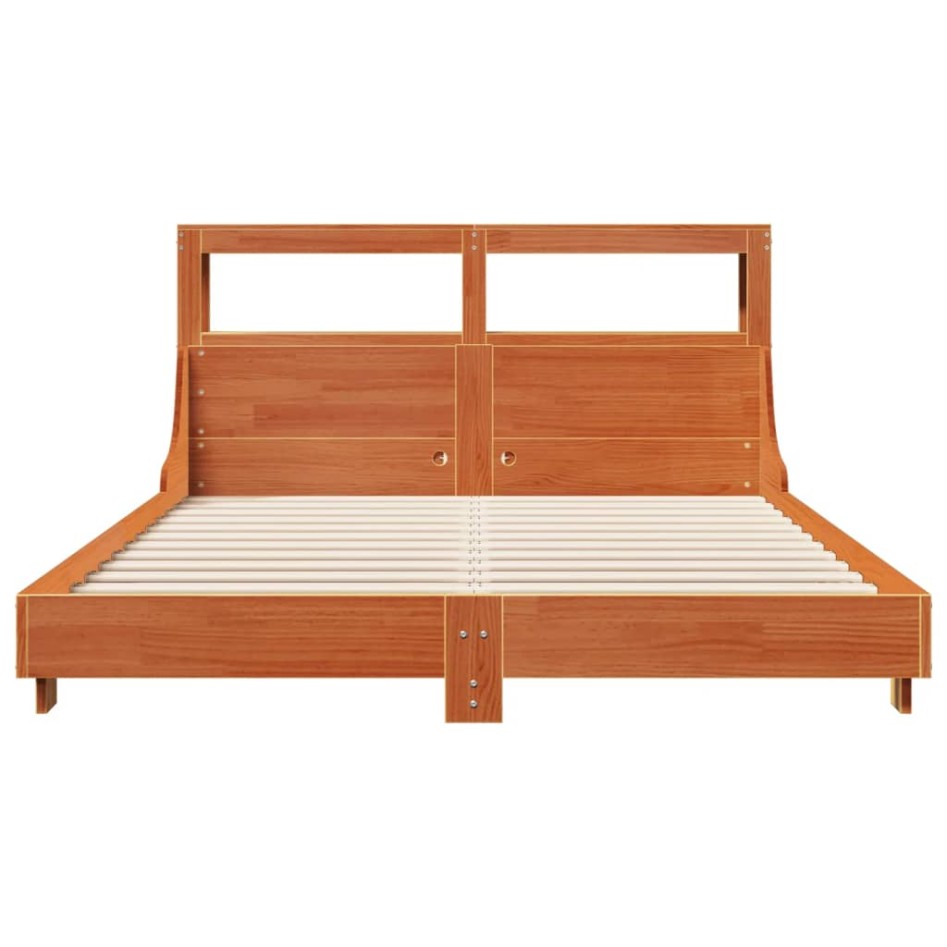Estructura de cama sin colchón madera maciza marrón 120x190