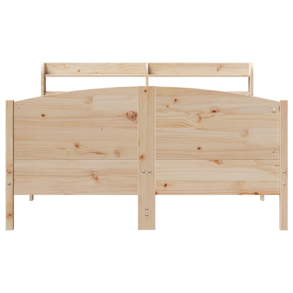 Estructura de cama sin colchón madera de pino blanca 140x200