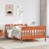 Cama sin colchón madera maciza de pino marrón cera 140x190